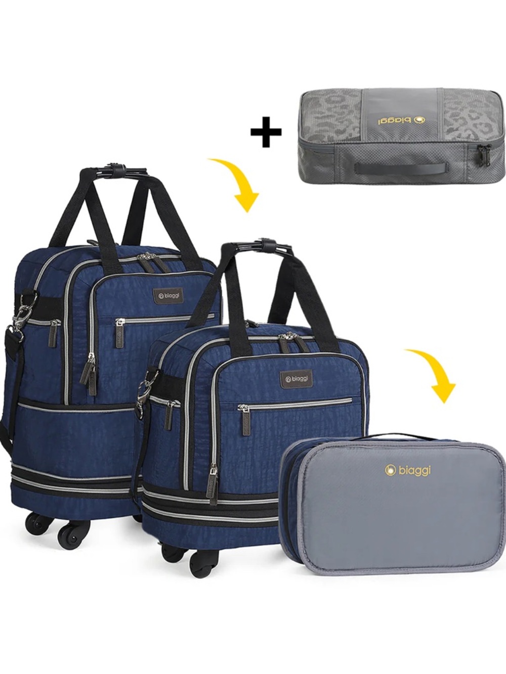Biaggi Zipsak Boost! Underseater Expands To Carry-On. Navy Blue, NWT